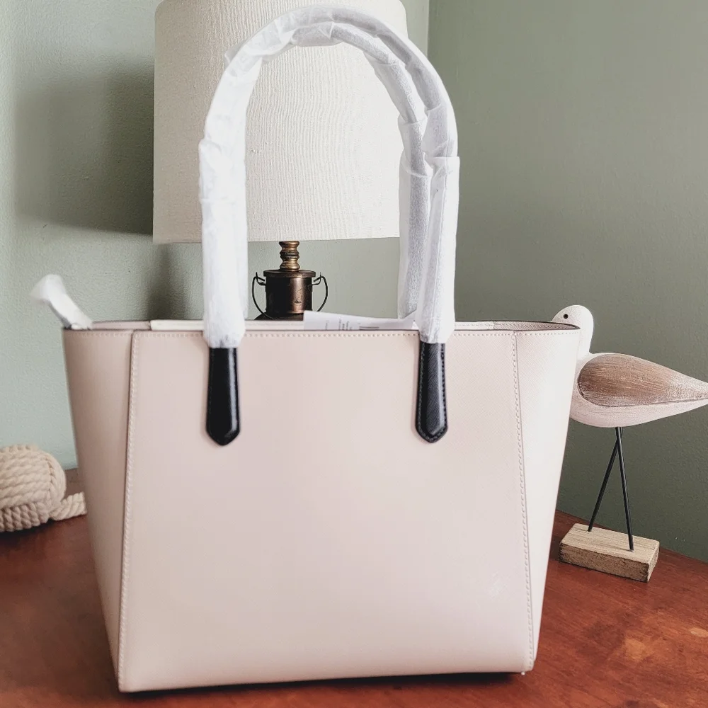 NWT Kate Spade KL006 Staci Warm Beige Saffiano Leather Tote Purse